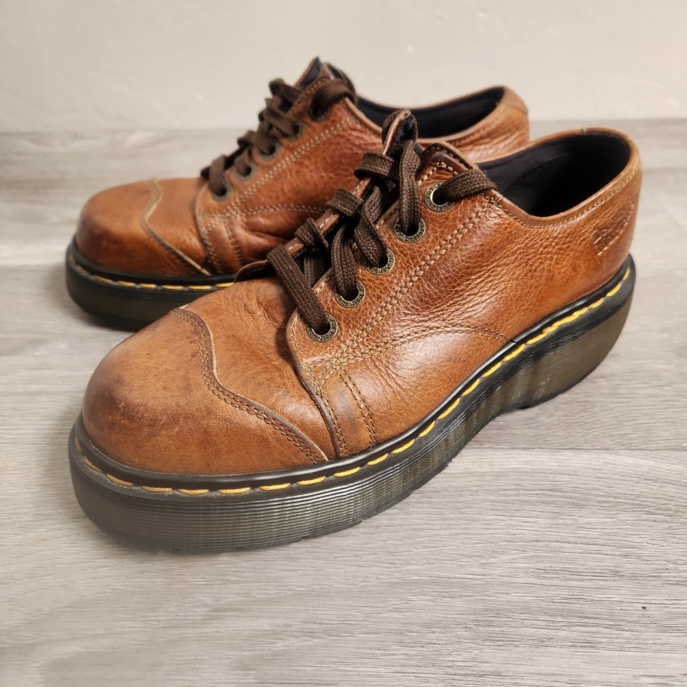 Vintage Dr Martens Brown Leather‎ Shoes Size 6 Y2K Wingtip Brogue Oxford Chunky
